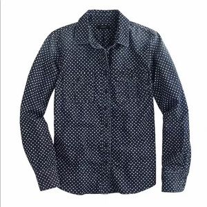 J.Crew Star Dot Chambray Button Down Shirt